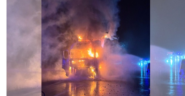 Brennender Lkw auf der Südautobahn