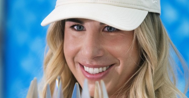 Ester Ledecka während eines Medientermins in Tschechien