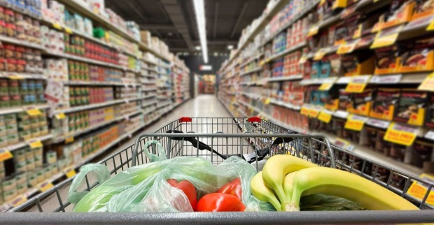 Einkaufswagen in einem geöffneten Supermarkt an Mariä Himmelfahrt in Österreich