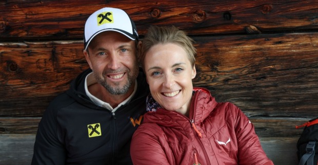 Im Bild Snowboarder Andreas Prommegger mit Ehefrau Susanne.