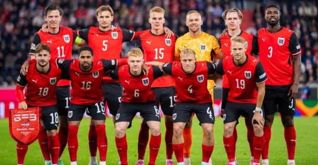 Österreichs A-Nationalteam vor dem Spiel gegen Israel.