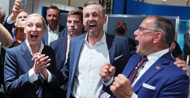 Jubel bei der AfD nach dem Wahlsieg bei der Landtagswahl in Sachsen-Anhalt mit 43,8 Prozent.