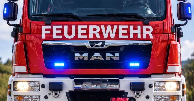 Vorderansicht eines Feuerwehrwagens
