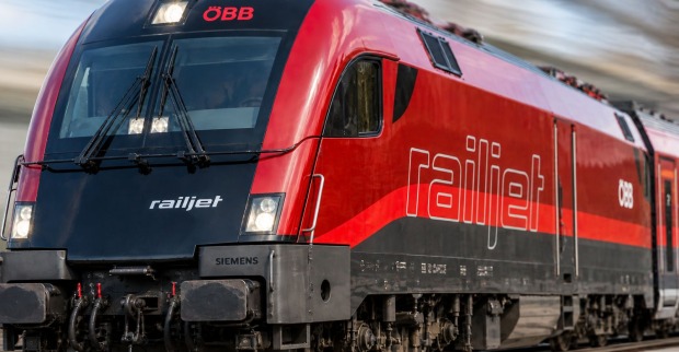 ÖBB-Railjet auf der Strecke von Innsbruck nach München, KI-Themenbild