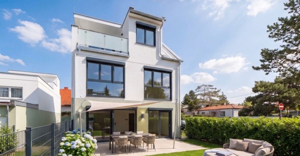 Modernes Wohnhaus in idyllischer Lage | Credit: AI-bearbeitet/Echtfotos mit virtueller Möblierung/Glorit Bausysteme