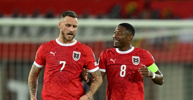 David Alaba und Marko Arnautovic gemeinsam im Trikot des österreichischen ÖFB-Nationalteams. Arnautovic reagiert auf Alabas Udinese-Debüt.