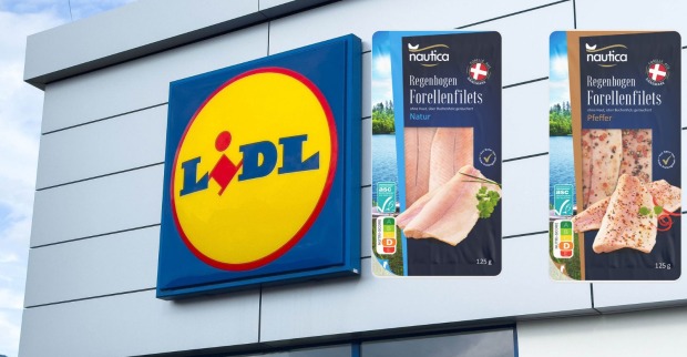 aueßnansicht einer Lidl-Filiale in Österreich, daneben ist das betroffene Produkt zu sehen