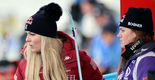 Lindsey Vonn bei einem Skirennen. Die Ski-Ikone teilt auf Instagram eine emotionale Erinnerung an ihren vermissten Vierbeiner.