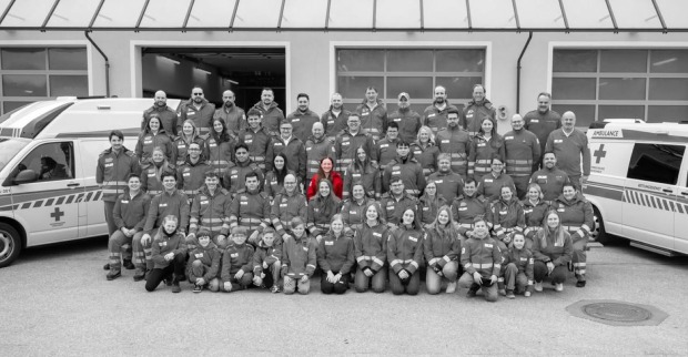 Gruppenfoto des Roten Kreuzes Hof bei Salzburg