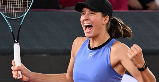 Lilli Tagger nach einem gewonnenen Punktgewinn