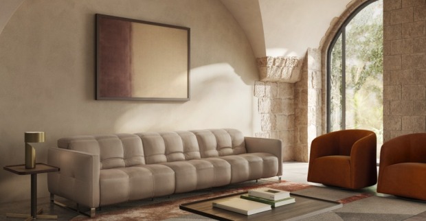 Beiges Sofa in einem Wohnzimmer | Credit: Natuzzi S.p.A.