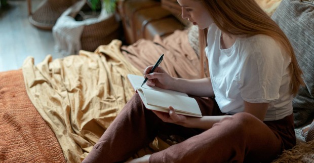 Junge Frau beim Tagebuchschreiben | Credit: iStock.com/brizmaker
