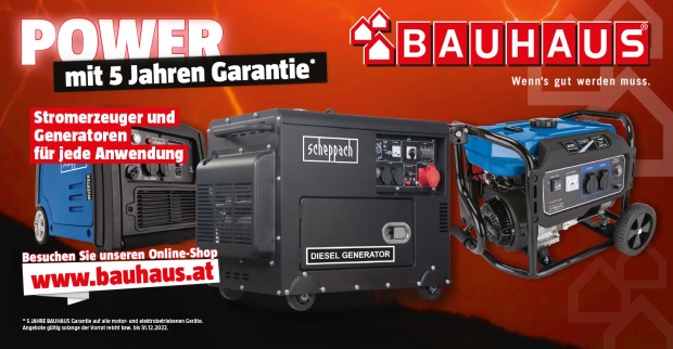 Stromerzeuger von BAUHAUS | Credit: Bauhaus